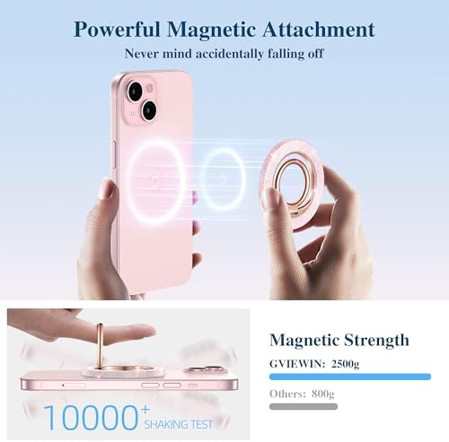 Discover the GVIEWIN Magnetic Phone Ring Holder: A Cutting-Edge 360° Rotatable Kickstand for Mag Safe Devices – Perfectly Tailored for i Phone 16 Pro Max/Plus, 15, 14, and 13 (Elegant White Finish) – Unmatched Stability and Hands-Free Viewing Experience Upgrade your smartphone usage with this premium accessory that not only enhances grip but also transforms your device into a versatile stand for effortless video calls and streaming. Featuring a robust magnetic attachment for secure hold, this stylish phone ring holder is engineered for seamless integration with Mag Safe technology. Experience the freedom of adjustable angles, allowing for convenient portrait or landscape modes, perfect for navigation or entertainment on-the-go. Its sleek white design not only ensures durability but adds a sophisticated touch to your device. Elevate your everyday smartphone experience with the GVIEWIN Magnetic Phone Ring Holder – where functionality meets elegance.