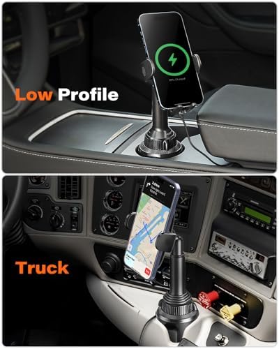 Universal Car Cup Phone Holder by APPS2 | Adjustable Long Arm with 360° Swivel for i Phone, Samsung, Google & All Smartphones | Secure, Stable Design for Hands-Free Navigation & Communication | Effortless Installation in Standard Cup Holders | Ideal Smartphone Accessory for Safe Driving