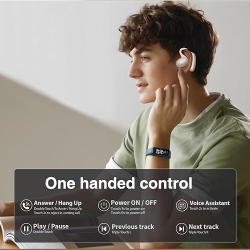 Unleash Your Potential with HILEO Open Ear Bluetooth 5.2 Wireless Earbuds – 90-Hour Battery Life for Endurance Athletes – Exceptional Sound Clarity in a Lightweight Sporty Design – Ideal for Running, Workouts, and Active Lifestyles – Convenient Sleek Black Charging Case for On-the-Go Use – Effortless Connectivity for All Your Devices