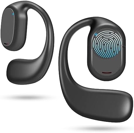 Experience Boundless Freedom with VG333 Open-Ear Bluetooth Headphones: Ultra-Thin Silicone Ear Hooks for Ultimate Comfort, 70-Hour Playtime, and Immersive Bass – Ideal for Active Lifestyles with Touch Control and Next-Gen Bluetooth 5.3 Connectivity