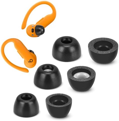 Elevate Your Audio Experience with Premium Memory Foam Ear Tips for Beats Powerbeats Pro 2 – Ultimate Comfort, Noise Isolation, and Secure Fit for Active Lifestyles – Includes 3 Pairs (S/M/L, Black) – Ideal for Enhanced Listening and Seamless Compatibility with Charging Case