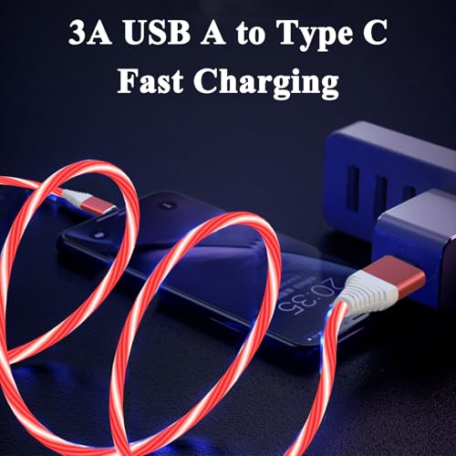 Illuminate Your Charging Experience: Premium 78-Inch Light Up USB C Charging Cable with 3 A Fast Charging Capability – Universal Compatibility for i Phone 16/15/Pro/Plus/Pro Max, Galaxy S24/S23/S22/S21/S20, i Pad, Pixel & More – Durable, Stylish LED Indicator for Nighttime Visibility and Enhanced Convenience