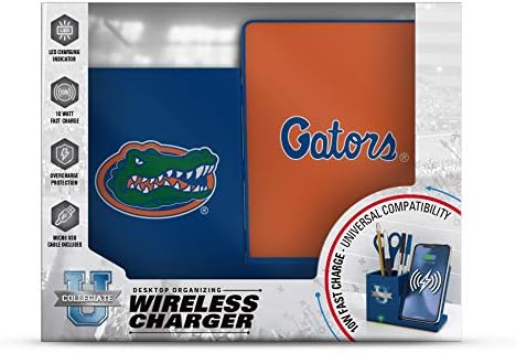 NCAA Unisex Fast Wireless Charging Stand & Desk Organizer – Stylish Multi-Device Charger for Sports Enthusiasts, Efficient Workspace Solution with Built-in Accessory Compartments