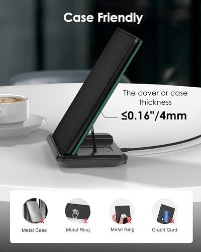 Portable Foldable Wireless Charging Stand for Kindle Colorsoft & Paperwhite Signature Editions (2022/2024) and Samsung Devices – Fast Charge Dock with Non-Slip Design for Home & Travel Convenience
