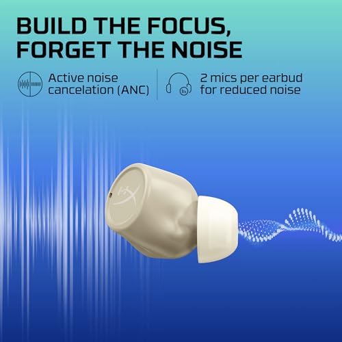 Hyper X Cirro Buds Pro: Premium True Wireless Earbuds with Active Noise Cancellation, Low Latency Gaming, and Bluetooth 5.2 – Versatile IPX4 Sweat-Resistant Design for PC, Nintendo Switch, and Mobile Use – Fast Charging and Ambient Sound Mode for Ultimate Audio Experience