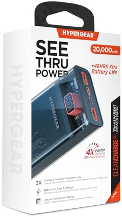 Ultra-Fast Hyper Gear 10,000 m Ah Power Bank – High-Performance Portable Charger with 3 USB Ports, 20 W USB-C Power Delivery, Slim Design with LED Display, Optimized for i Phone 16/15, Galaxy 23, and More Devices – Enhanced Speed and Universal Compatibility
