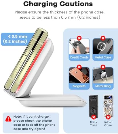 Ultimate Fast Wireless Charging Station for Samsung Galaxy Z Flip Series & Motorola Razr+ – 2-in-1 Foldable Travel Charger with PD 20 W Adapter, Sleek White Design for On-the-Go Convenience – Enhanced Speed & Compatibility for Modern Lifestyles