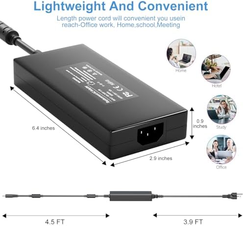240 W USB Tip Charger for MSI Laptops – High-Efficiency Power Supply Adapter for GE76, GE66, GP76, GP66, GS77 & More – Advanced Overload Protection with CE/Ro HS/FCC Certification – Optimized for Intel Core RTX 40 Series and 12 th Gen Models – Dependable Performance & 30-Day Satisfaction Guarantee – Perfect for Gamers and Creative Professionals – Elevate Your Charging Experience with Reliable Power Delivery