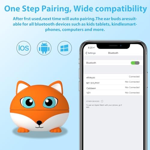 Penguins Kids Bluetooth Headphones – Safe 85 d B Volume Limited Earbuds with 30-Hour Playtime, Waterproof Touch Control for Small Ears – Ideal for School, Travel, and Home Use with Superior Device Compatibility and Child-Friendly Design