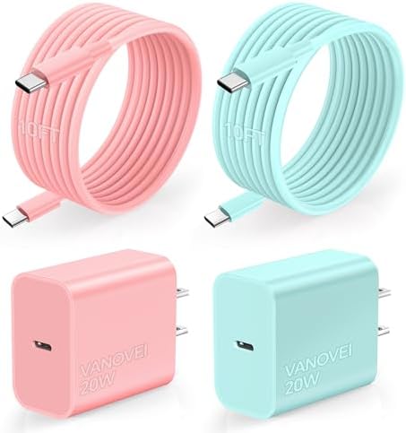 Revolutionize Your Charging Routine with 60 W Type-C Fast Charger Set – 2-Pack Dual Charger Blocks & 10 FT USB-C Cable for i Phone 16/15, i Pad, Samsung & Android Devices – Unmatched Speed, Durability, and Convenience for Home & Travel