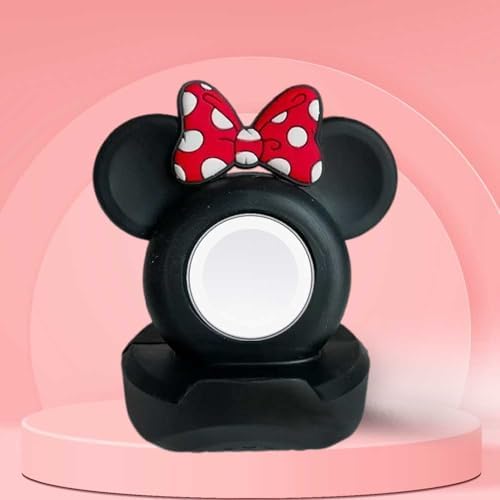 Stylish Cartoon Silicone Apple Watch Charging Dock – Enhanced Nightstand Compatibility for All Series Ultra/8/SE2/7/6/5/4/3/2/1 – Fast-Charging Solution with Tidy Cable Management for Personalized Décor and Elevated Viewing Experience
