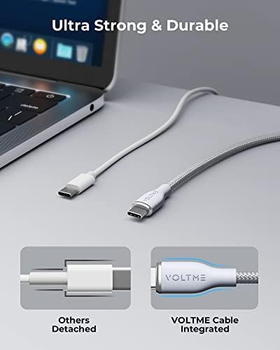 VOLTME 6 ft USB C to USB C Cable (2 Pack) – 60 W Fast Charger for Mac Book Pro 2020, Galaxy S21, i Pad Pro, and Nintendo Switch – Durable High-Speed USB 2.0 Charging Solution for Seamless Connectivity and Enhanced Performance