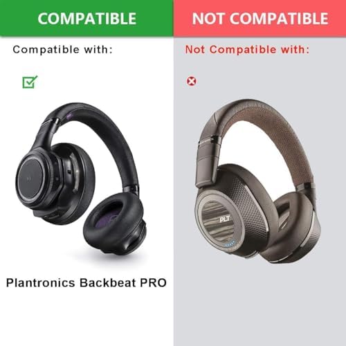 Ultimate Comfort Upgrade: Premium Replacement Ear Pads for Plantronics Backbeat Pro Wireless Headset – High-Density Memory Foam Cushions with Advanced Noise Isolation and Luxurious Protein Leather Finish for Superior Sound Experience