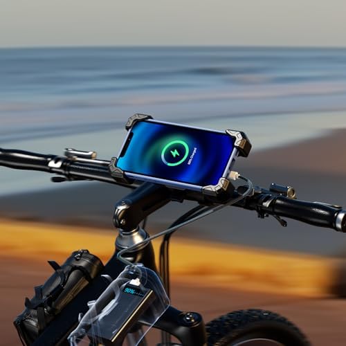 Motorcycle Wireless USB C Charger & Phone Mount – 2-in-1 Detachable SAE-O Ring Design for 5.5″-7.2″ Smartphones, Enhanced Stability & Fast Charging, Universal Fit for 12-24 V Motorcycles, One-Handed Operation, Shock-Absorbing Protection, Anti-Water Switch for Safety