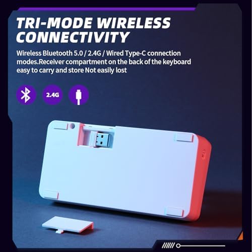 Darmoshark K3 Pro Wireless Mechanical Number Keyboard – Compact 19-Key RGB Backlit Game Keypad with Dual Bluetooth & USB-C Connectivity for Gamers and Professionals – Ergonomic Design for Enhanced Speed and Portability