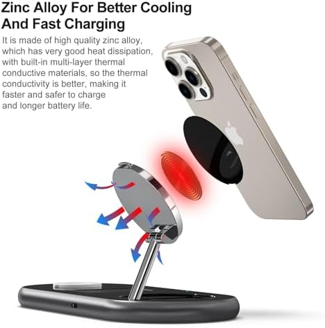Sleek 3-in-1 Magnetic Charging Station for Apple Devices – Fast Mag-Safe Wireless Charger Stand for i Phone 16/15/14/13/12, Apple Watch, and Air Pods – Elegant Golden Design with Enhanced Compatibility and Safety Features