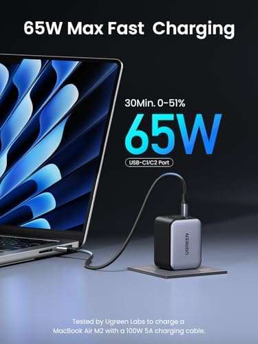 UGREEN Nexode X Series 65 W USB C Fast Charger – Ultra-Compact Ga N Wall Adapter with Triple Ports for Rapid Device Charging – Maximize Efficiency with PPS Technology for Optimal Compatibility with Mac Book Pro/Air, i Phone 15/16, i Pad Pro, Galaxy S24/S23, Pixel 8 & Steam Deck – The Ultimate Portable Power Solution for Modern Lifestyles