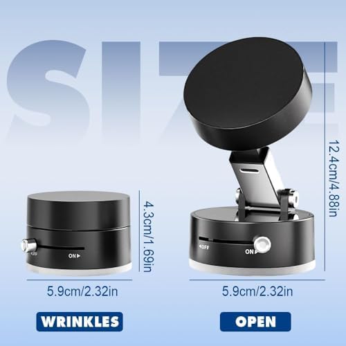 Woolcar Vacuum Suction Magnetic Car Phone Holder Mount, Strong Suction Cup Magnetic Car Phone Holder for iPhone, for Samsung, All Smartphones & All Car Models (2Pcs,Black) – Enhanced Compatibility and Speed