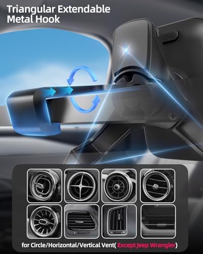 Universal Air Vent Phone Mount for Car – Hands-Free Cellphone Holder with Deep Wide Clamp for Thick Cases – Ideal for Mercedes Benz, Toyota RAV4 & More – Effortless Installation & Adjustable Viewing Angles for Safe Navigation and Calls – Durable Design for Daily Use and Enhanced Driving Experience