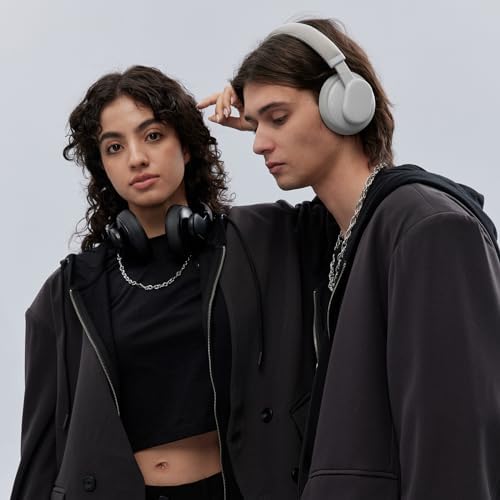 Discover the Ultimate Audio Escape with FINGERTIME’s Bluetooth 5.3 Over-Ear Headphones – Advanced Active Noise Cancelling, Unmatched 40-Hour Playtime, and Luxurious Comfort in a Sleek Grey Finish for Effortless Audio Bliss and Flawless Connectivity