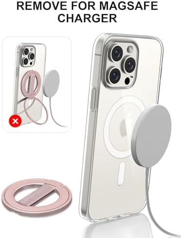 EWA Mag One Ultra Phone Grip Stand – Advanced Elastic Finger Loop & Magnetic Kickstand Holder for i Phone 16, 15, 14, 13 Pro/Max/Plus – Optimal Hands-Free Viewing & Superior Grip Stability – Sleek Black Design for Everyday Convenience