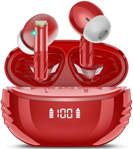 Revolutionary Bluetooth 5.4 Wireless Earbuds with Enhanced ENC Noise Cancellation – 48-Hour Playtime & IPX7 Waterproof Rating for Active Lifestyles – Ideal for Music Aficionados & Fitness Enthusiasts Featuring LED Battery Indicator and Cross-Platform Compatibility with i OS & Android Devices