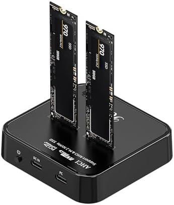 Rosewill M.2 Cloner Docking Station – Dual Bay 20 Gbps USB3.2 Gen 2 X2 Adapter for Effortless SSD Duplication and Offline Cloning – Tool-Free NVMe Enclosure for Seamless Data Management and Enhanced Compatibility