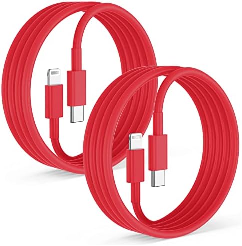 Blue Fast Charger Cable 2-Pack – 6 ft USB Type C to Lightning for i Phone 14/13/12 Pro Max, MFi Certified Charging Cord for Enhanced Speed & Compatibility – Durable Design for Everyday Use