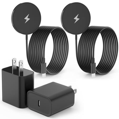 Innovative 15 W Magnetic Wireless Charger for i Phone – 2-Pack Fast Charging Pad with 20 W PD Adapter, 6-Foot Cable, and Enhanced Safety Features for i Phone 16/15/14/13/12 & Air Pods – Ultra-Slim, Portable, and Efficient Charging Solution for Home, Office, or Travel