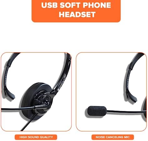 Spracht ZUM350 M Stereo Wired Headset with Universal 3.5 mm & 2.5 mm Adapter | Noise-Canceling Headphones with Microphone for Enhanced Communication | Comfortable Ear Cushions for Prolonged Use on Tablets, Smartphones, & Computers | Ideal for Meetings, Gaming, & Music Enjoyment