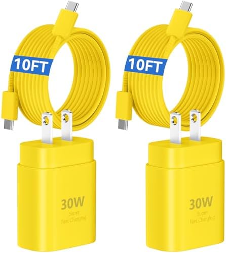 30 W Fast Charger for i Phone 15 Pro Max – 10 FT USB-C Cable & PD 3.0 Power Block | Rapid Charging for i Pad Pro/Air & Samsung S24 – Sleek Black Design for Ultimate Convenience and Durability