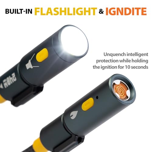 NTW 5 Feet 240W USB-C Charging Cable with LED Flashlight & Igniter, Fast Charging for MacBook, iPhone, Android, Heavy-Duty Nylon Braided, Dual USB-C Connectors, Glow-in-the-Dark, 480Mbps Data Transfer – Enhanced Compatibility and Speed