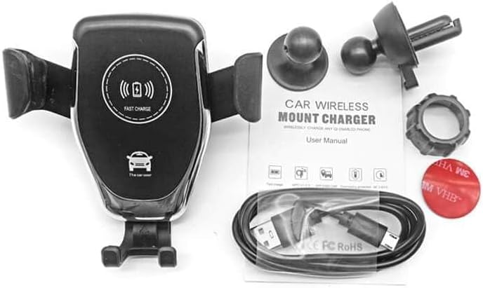 Sleek Wireless Car Charger Mount for Qi Devices – Fast 15 W Charging & Hands-Free Navigation Accessory in Modern White Finish