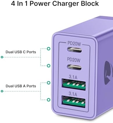 Aiminu 40 W 4-Port USB C Wall Charger Block 3-Pack – Efficient PD Fast Charging Solution for i Phone 15/14/13/12/11/Pro Max, i Pad & Android Devices – Ideal for Home, Travel, and Multi-Device Power Needs