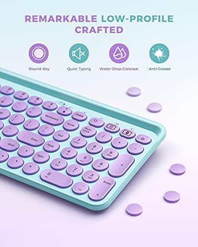Elevate Your Typing with the Stylish seenda Bluetooth Typewriter Keyboard in Barbie Purple – Multi-Device Compatibility for i Pad, Android, Mac & Windows with Full Number Pad and Tablet Holder for Enhanced Productivity!