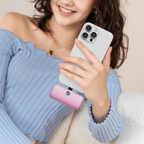 Compact i WALK 4,800 m Ah Portable Charger – High-Speed 18 W PD Power Bank with Built-in USB-C for Seamless Charging of i Phone 15/16/Pro/Max & Samsung Galaxy S25/S24/S23 – Ideal Travel Companion for On-the-Go Power Solutions