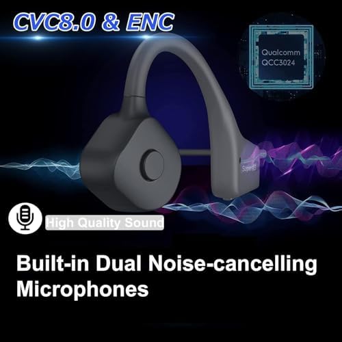 Ultra-Lightweight Bone Conduction Bluetooth Headphones – Waterproof Open-Ear Design for Enhanced Awareness and Comfort – Ideal for Sports, Workouts, and Hands-Free Calls with Crystal Clear Audio – Multi-Device Connectivity and Durable Performance for Active Lifestyles