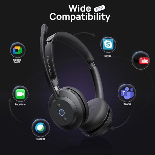 Revolutionary Bluetooth 5.3 Wireless Headset with Noise-Canceling Microphone – Experience Enhanced HD Sound Quality for Superior Calls and Immersive Music on PC, Laptop, i Phone, and Zoom – Ideal for Professionals and Everyday Audiophiles