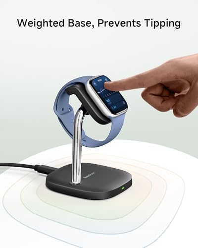 Swan Scout 505 A – Premium High-Speed Charging Dock for Apple Watch and Air Pods – Stylish, Space-Saving Stand Compatible with Series 10/Ultra 2/Ultra/9/8/7/6/5/4/3/SE 2 – Effortless Charging Solution for Home and Office, Ideal for Tech Enthusiasts and Professionals