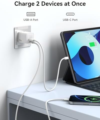 33 W USB C Wall Charger Block, Ga N PD3.0 Dual-Port Power Adapter for Fast Type C Charging – Compact & Foldable Plug for i Phone 16/15/14/13/12, Samsung Galaxy, i Pad, Air Pods – Enhanced Efficiency & Compatibility in Grey
