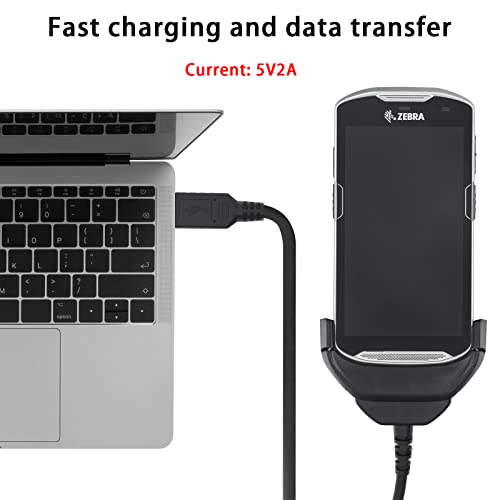 Zebra TC51 Charger and 6 ft USB Charging Cable for TC51, TC510 K, TC52, TC56, TC57 – Fast 5 V 2 A Power Solution for Handheld Devices with Enhanced Durability and Flexibility