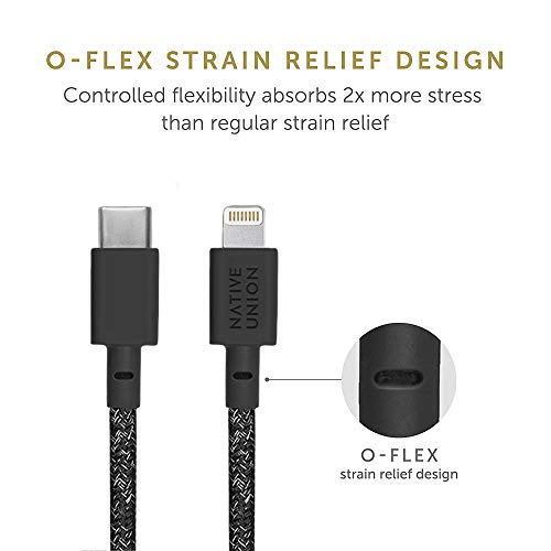 Revamp Your Charging Routine with Native Union 10 ft USB-C to Lightning Belt Cable – Ultra-Durable MFi Certified Cable for i Phone 14 Series & All Lightning Devices – Fast Charging & Data Transfer in Stylish Cosmos Finish for Enhanced Mobility and Performance