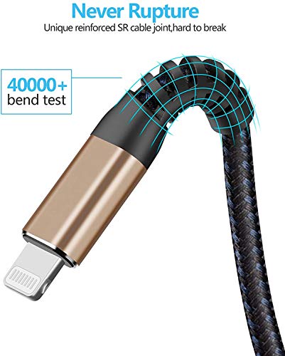 MFi Certified 16 ft Lightning Cable – 2 Pack Extra Long i Phone Charger for Ultimate Charging Flexibility, Fast Data Transfer, Durable Braided Design, Compatible with i Phone 12/11/11 Pro/11 Max/X/XS/XR/XS Max/8/7/6/5 S/SE and i Pad Mini/Air – Enhanced Performance in Blue