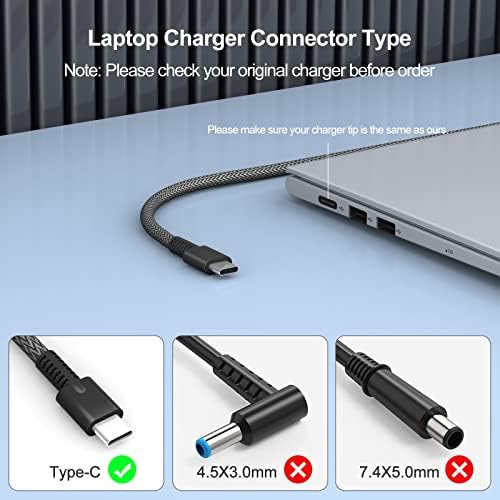 Premium 65 W USB-C Charger for HP Elitebook, ZBook Firefly, Spectre, and Envy Laptops – High-Speed Power Delivery for HP 14″ & 15.6″ Models, Ideal for Mobile Workstations – Enhanced Compatibility & Fast Charging Efficiency – 12-Month Warranty Included