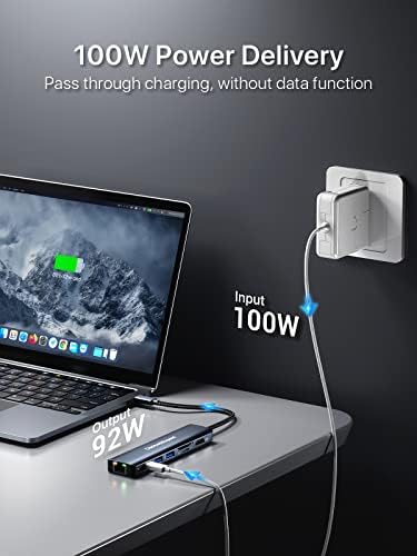 Transform Your Tech Experience with the Dockteck 7-in-1 USB C Hub Multiport Adapter – Ultimate 4 K HDMI, High-Speed Ethernet, 100 W PD Charging, Dual USB 3.0 Ports & SD/TF Card Reader for Mac Book, i Pad, HP, Dell XPS & More – Perfect for Seamless Connectivity and Enhanced Productivity!