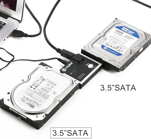 Cinolink USB 3.0 to SATA Docking Station for 2.5/3.5 Inch Drives – 12 TB Support, Fast 5 Gbps Data Transfer, Compatible with Windows, Mac, Linux, Android TV, PS4, Xbox One – Effortless Backup & Access Solution