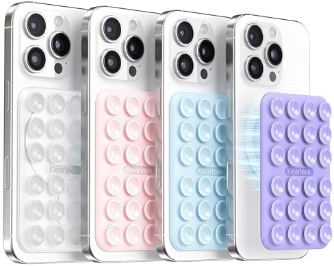 Klearlook Magnetic Suction Phone Mount Set – 4 Stylish Colors for Mag Safe Cases, Hands-Free Selfie Grip for Tik Tok & Content Creators, Lightweight & Portable, Secure Magnetic Attachment for Effortless Video Recording and Photography