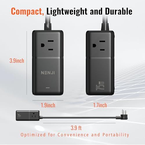 NENJI 75 W Ga N USB-C Super Fast Charging Station – 8-in-1 Power Strip with 5 USB Ports & 3 AC Outlets for Ultimate Device Compatibility – Smart Charging Technology for i Phone, Samsung, i Pad, Mac Book – Compact Travel-Friendly Design for Home or Office Use – Optimize Your Charging Efficiency and Speed
