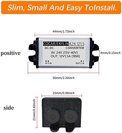 Heavy Duty Waterproof 24 V to 12 V DC Power Converter – 5 A 60 W Versatile Adapter for Vehicles, Marine, and Solar Applications by EKYLIN Power Accessories – Reliable, Durable, and Efficient Power Solution for Every Outdoor Adventure