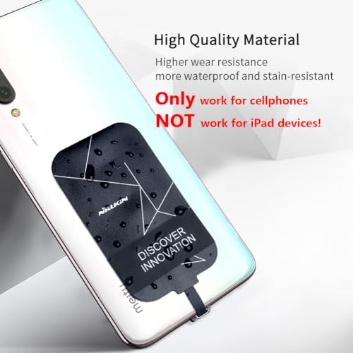 Nillkin Qi Receiver USB-C – Ultra-Slim Wireless Charging Adapter for Seamless Integration with Galaxy A51, A20 E, A20, Pixel 2 & More Type-C Android Smartphones – Fast Charging, Easy Setup, and Enhanced Durability for Effortless Power Solutions